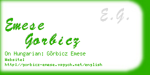emese gorbicz business card